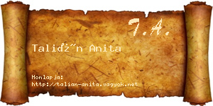 Talián Anita névjegykártya